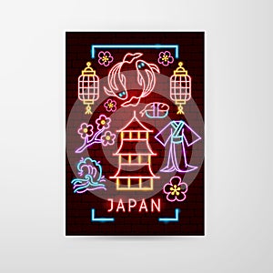 Japan Travel Neon Flyer