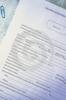 Japan Visa Application Form