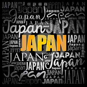 Japan wallpaper word cloud, travel concept