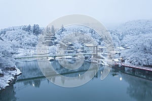 Japan winter landscape at Mishima town