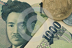 Japan 1000 yen bills. photo