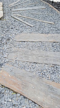 Japan zen path stone steps in garden