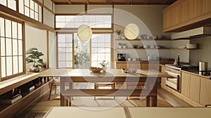 Japandi Kitchen: Minimalist Harmony of Natural Materials and Functional Elegance