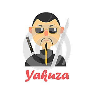 Japaneese Yakuza Cartoon Style Icon