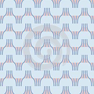 Japanese Abstract Curl Line Vector Seamless Pattern