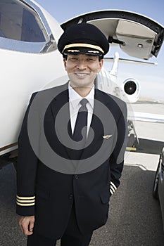 Japanese Air Plane Pilot Standing At Airfield