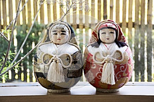 Japanese antique and ancient traditional dolls Dogo no hime and nishiki daruma for show and sale for thai people and foreign