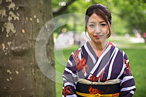 Japanese Asian woman in kimono