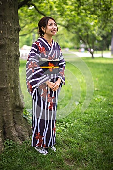 Japanese Asian woman in kimono