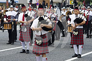 Japanese bagpipe band