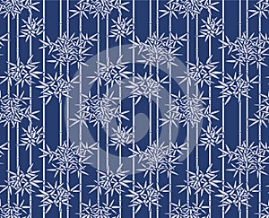 Japanese Bamboo Leaf Plant Vector Seamless Pattern