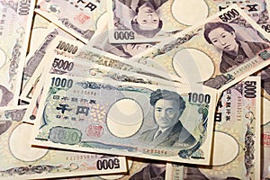 Japanese bank note 10000 yen ,1000 yen and 5000 yen