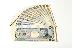 Japanese bank note 10000 yen and 1000 yen