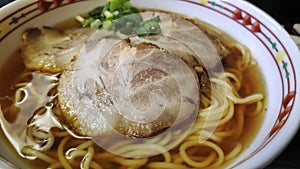Japanese barbecued char siu pork ramen noodles
