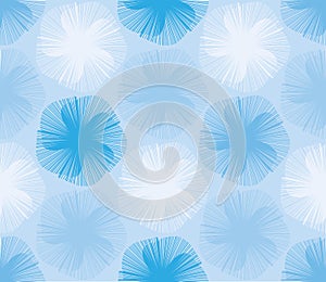 Japanese blue handheld fan floral seamless pattern