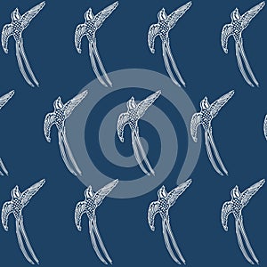 Japanese blue swallow bird pattern