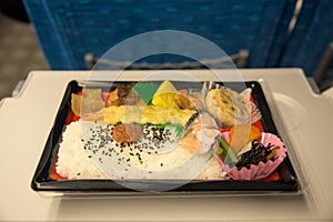 Japanese Box in Shinkansen or bullet train