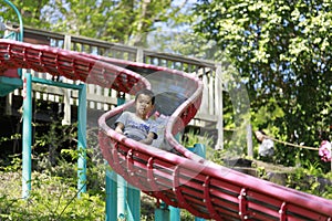 Japanese boy on the slide