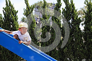 Japanese boy on the slide