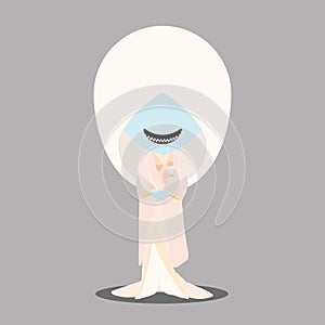 Japanese bride ghosts, devil, youkai illustration