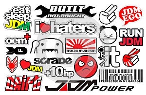 Japanese Car Decals, and Stickers in Vector format