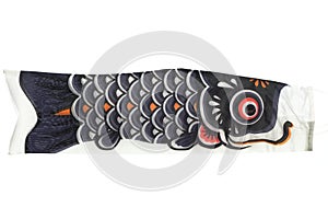 Japanese carp streamer isolated on wh photo