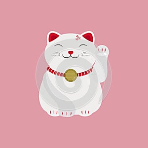 Japanese Cat Lucky Charm Talisman Vector