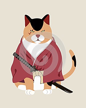 Japanese cat samurai