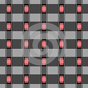 Japanese Checkered Plaid Vector Seamless Pattern