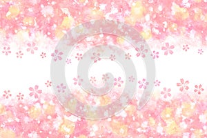 Japanese cherry blossom abstract on natural grunge pink watercolor paint background, new year image