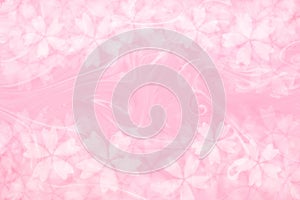 Japanese cherry blossom abstract on natural pink watercolor paint background
