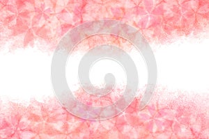 Japanese cherry blossom abstract on natural pink watercolor paint background