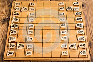 Japanese chess board and pieces