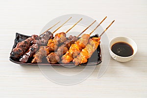 Japanese chicken grill or yakitori serve in izakaya style