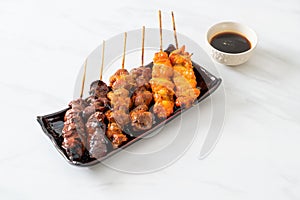 Japanese chicken grill or yakitori serve in izakaya style