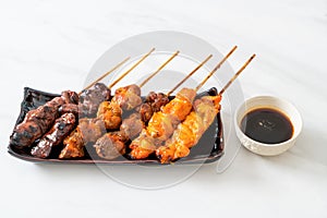 Japanese chicken grill or yakitori serve in izakaya style