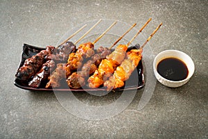 Japanese chicken grill or yakitori serve in izakaya style