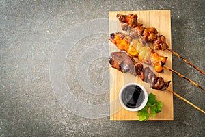 Japanese chicken grill or yakitori serve in izakaya style