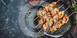 Japanese Chicken yakitori grilled skewers