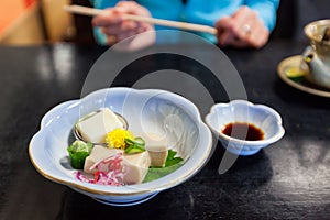 Japanese chilled tofu appetizer