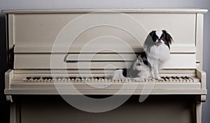 Japanese Chin on piano