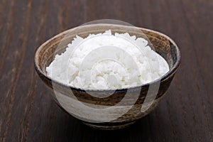 Japanese cooked white rice in a bowl