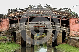 Japanese covered bridge Lai Vien Kieu, in Hoi An city. Vietnam