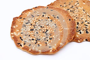 Japanese cracker with sesames