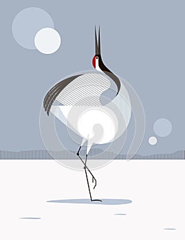 Japanese Crane Love Dance