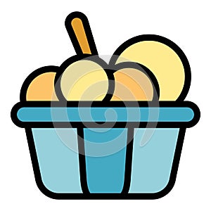 Japanese croquette icon vector flat