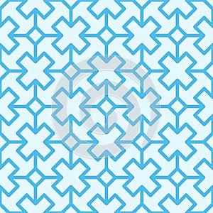 Japanese Cross Shape Diamond Vector Seamless Pattern