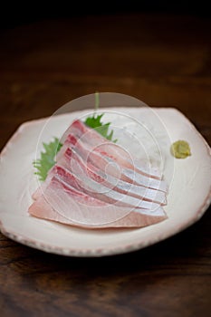 Japanese Cuisine Amberjack sashimi