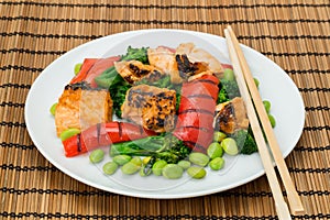 Japanese cuisine - Chargrilled Salmon teriyaki photo