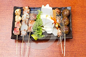 Japanese cuisine Grilled, Japanese skewered meat,Yakitori